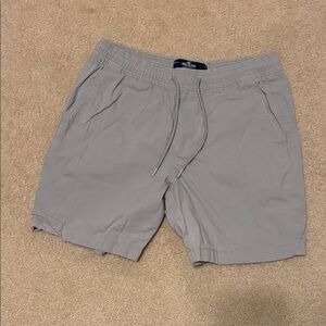 Hollister Jogger Short 7”Light Gray Drawstring Shorts